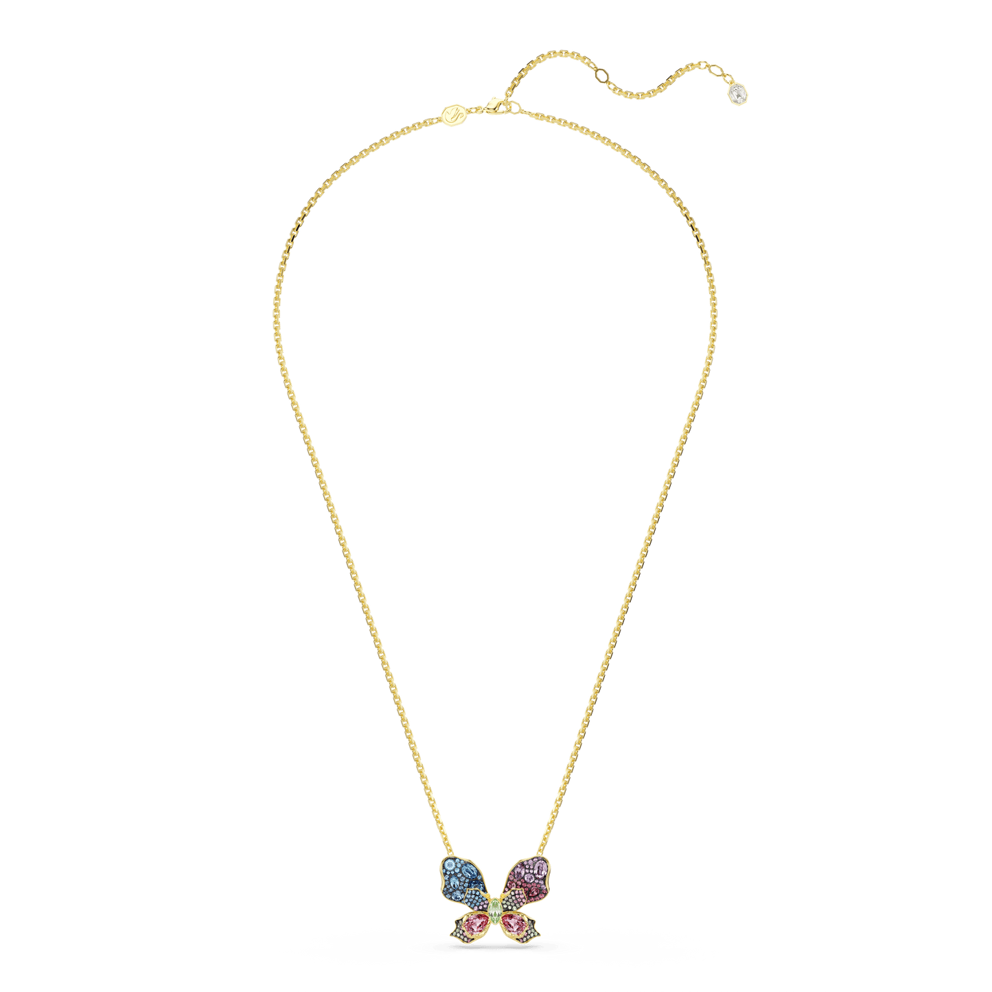 Idyllia pendant and brooch, Mixed cuts, Pavé, Butterfly, Multicolored, Gold-tone plated 5709951