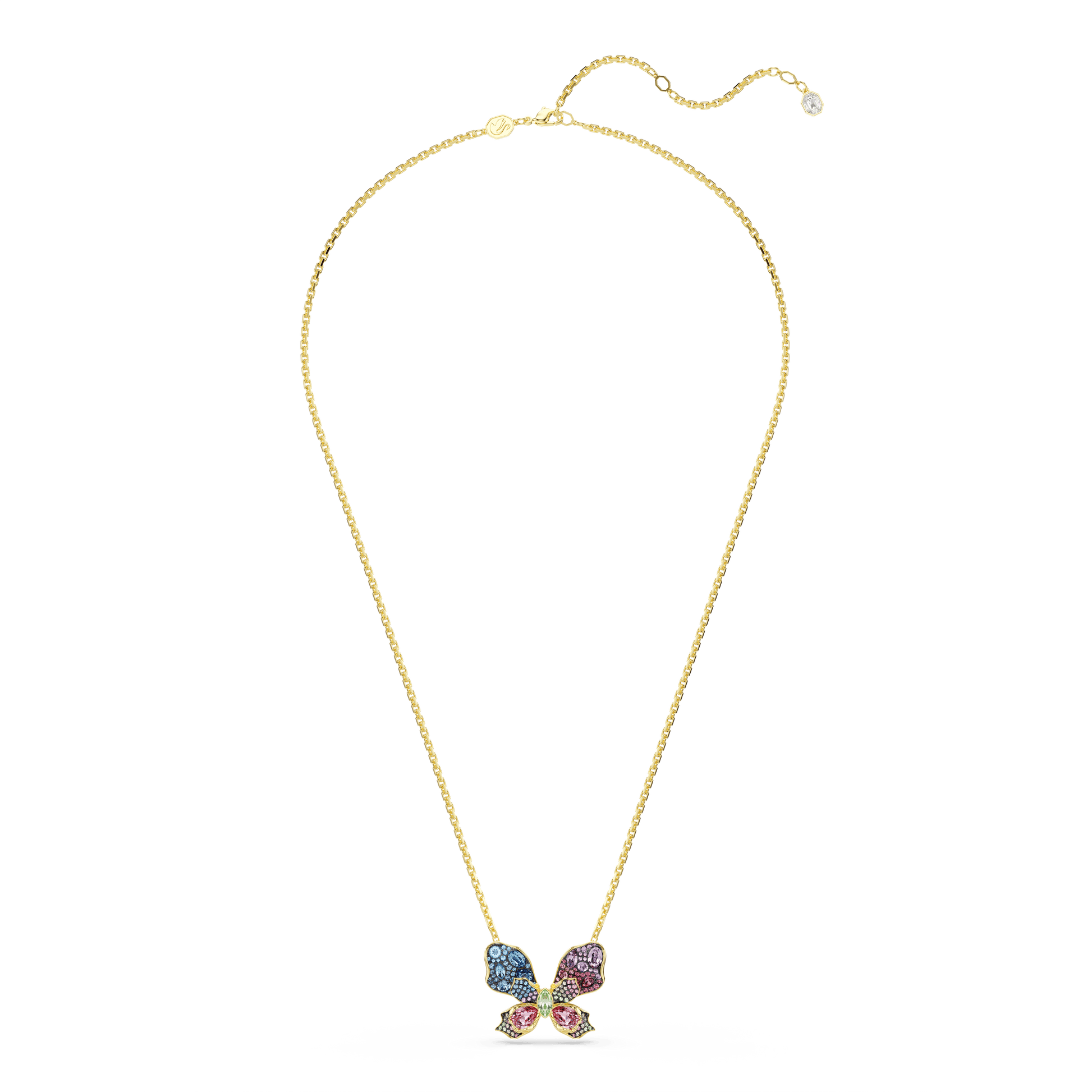 Idyllia pendant and brooch, Mixed cuts, Pavé, Butterfly, Multicolored, Gold-tone plated 5709951