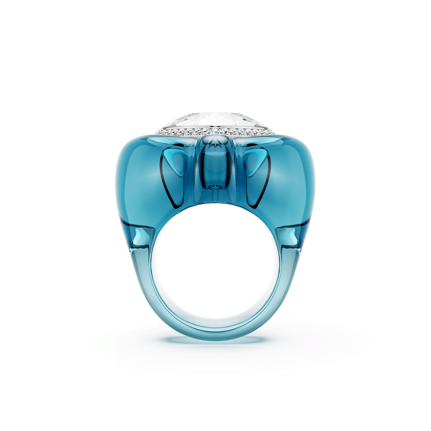 Dulcis cocktail ring, Heart cut, Pavé, Heart, Blue 5709967
