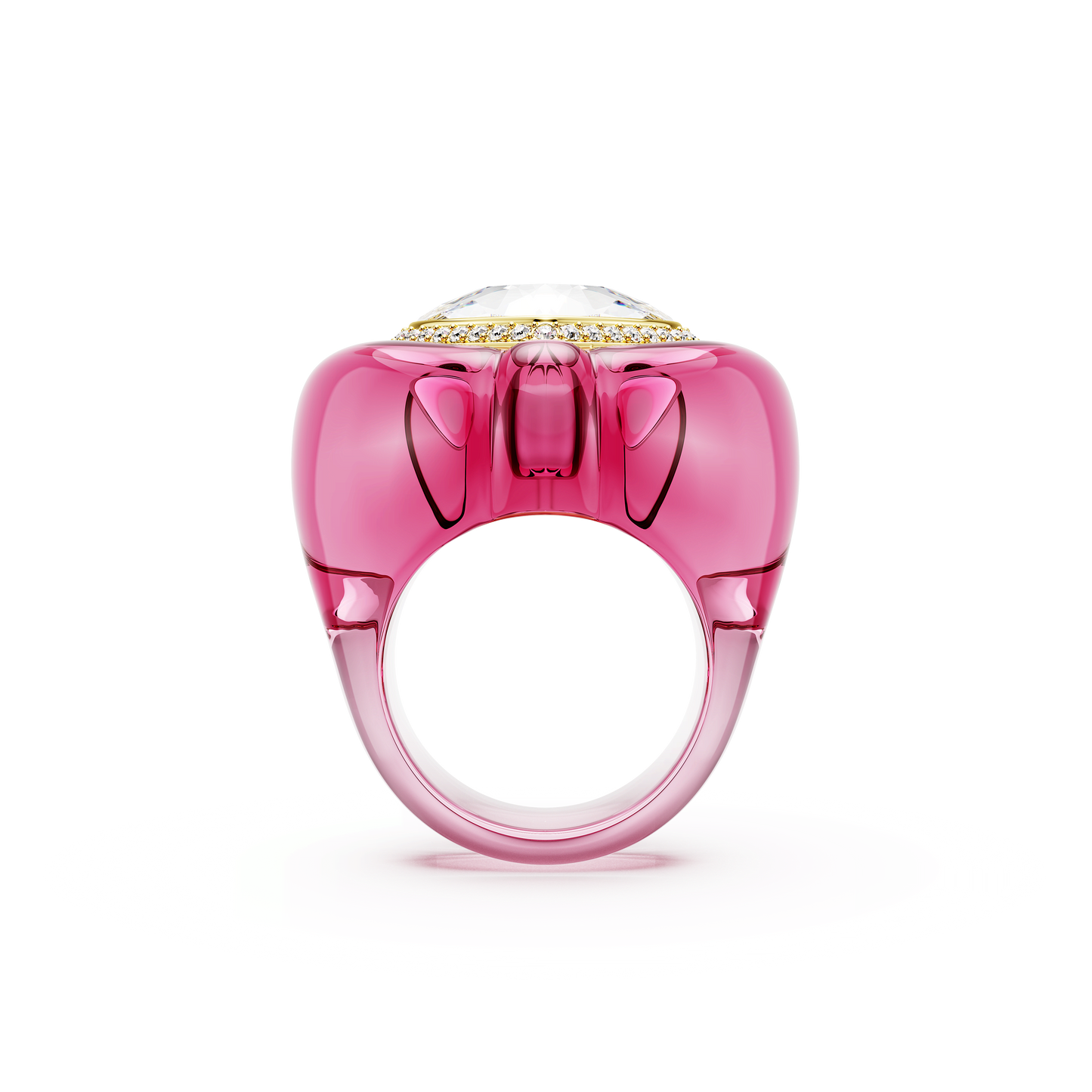 Dulcis cocktail ring, Heart cut, Pavé, Heart, Pink 5709993
