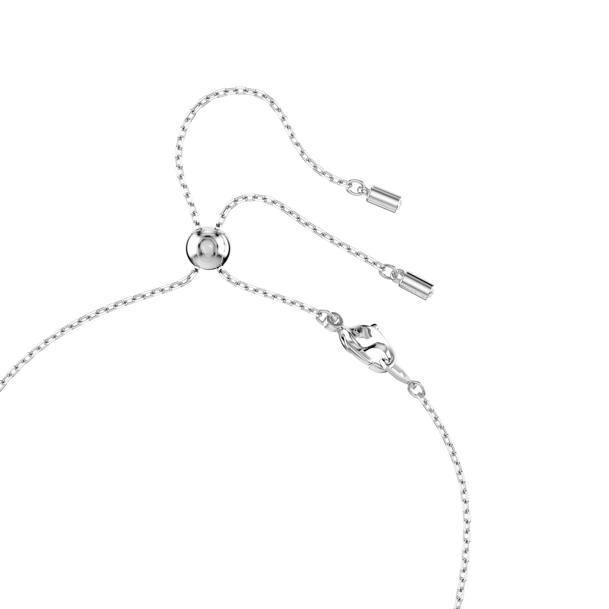 Constella Y necklace, Crystal pearl, Round cuts, White, Rhodium plated 5711830