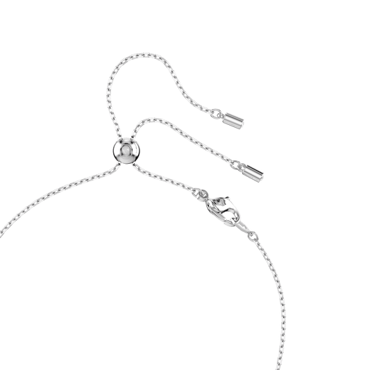 Constella Y necklace, Crystal pearl, Round cuts, White, Rhodium plated 5711830