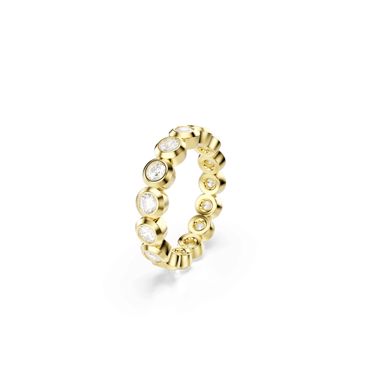 Imber ring, Round cut, White, Gold-tone plated 5714310