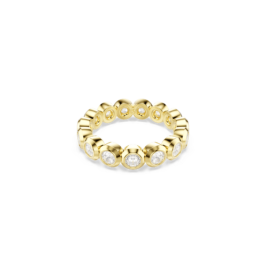 Imber ring, Round cut, White, Gold-tone plated 5714310