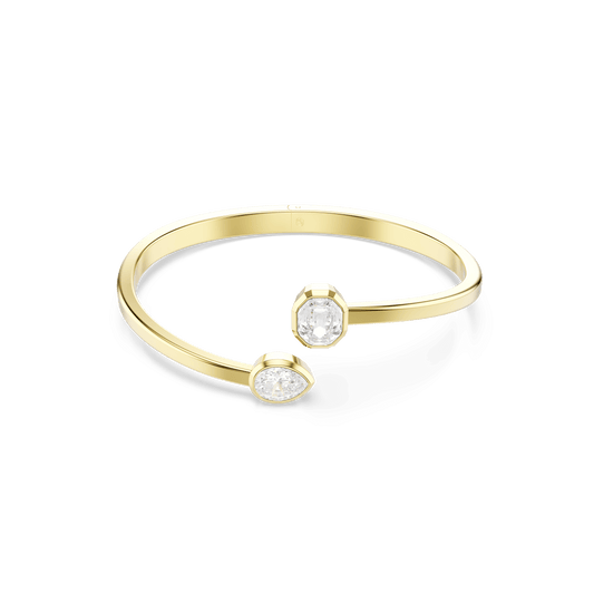 Imber bangle, Mixed cuts, White, Gold-tone plated 5714316