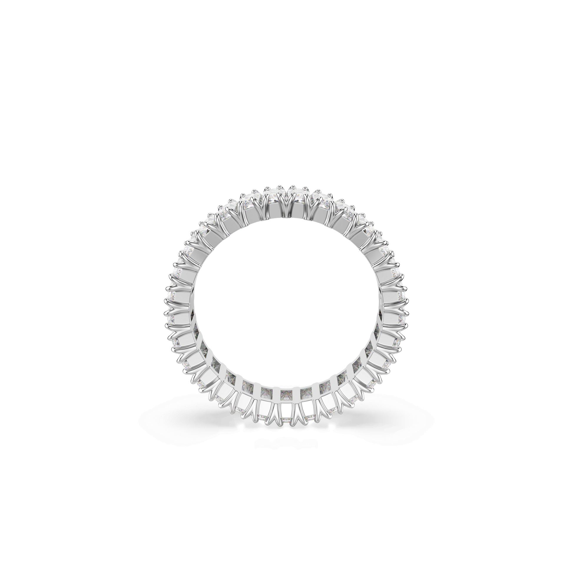 Matrix ring, Baguette cut, White, Silver-tone finish 5714333