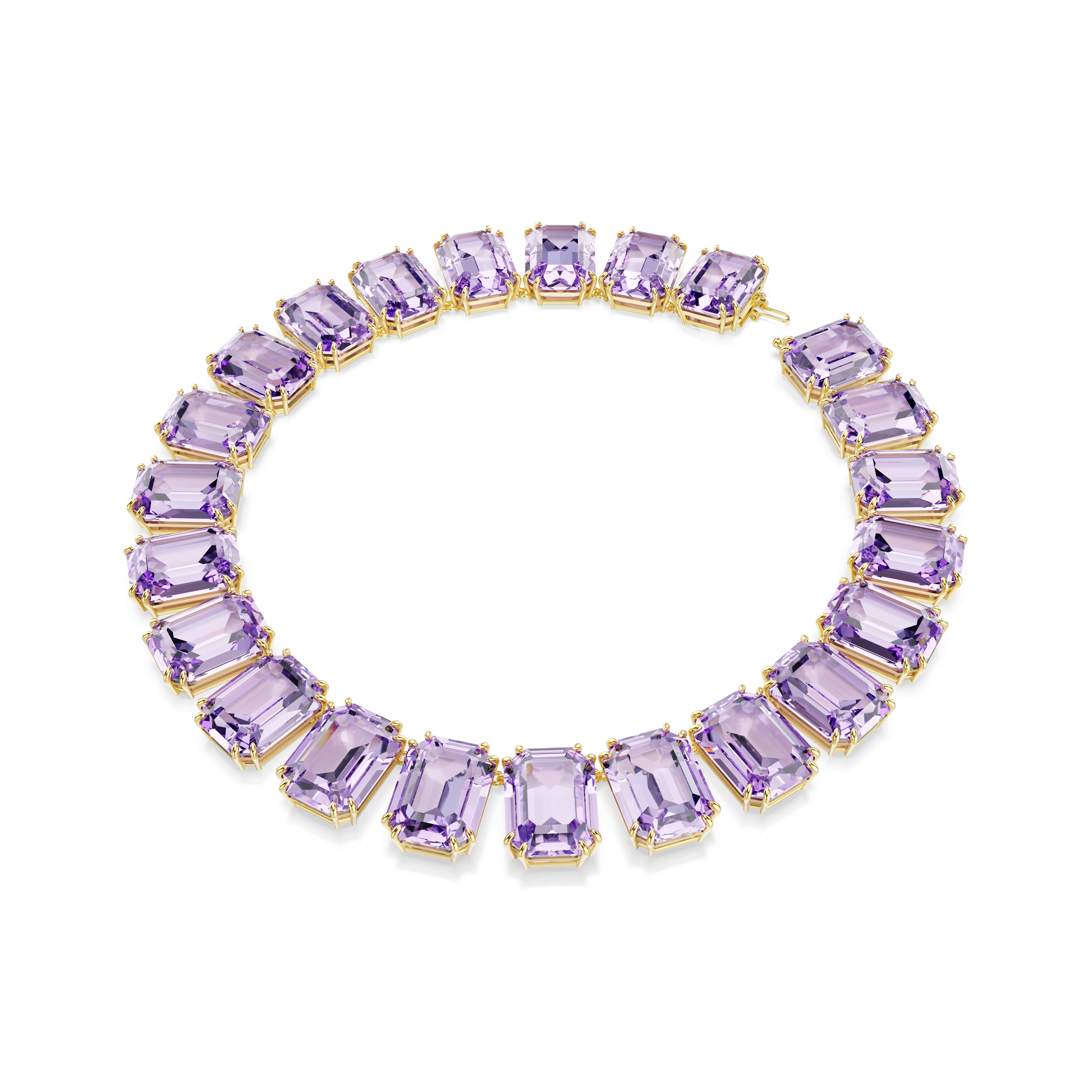 Millenia necklace, Oversized crystals, Octagon cut, Purple, Gold-tone plated 5715330