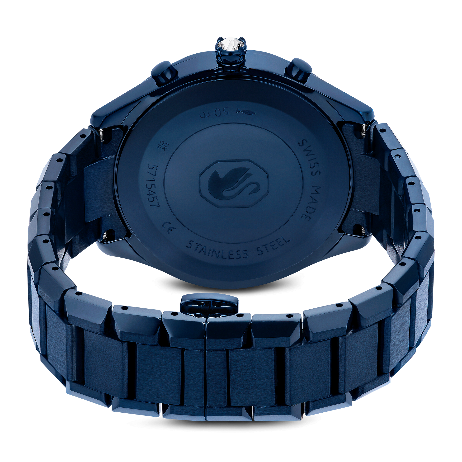 Dextera chrono watch, 39mm, Swiss Made, Metal bracelet, Blue, Blue finish 5715457