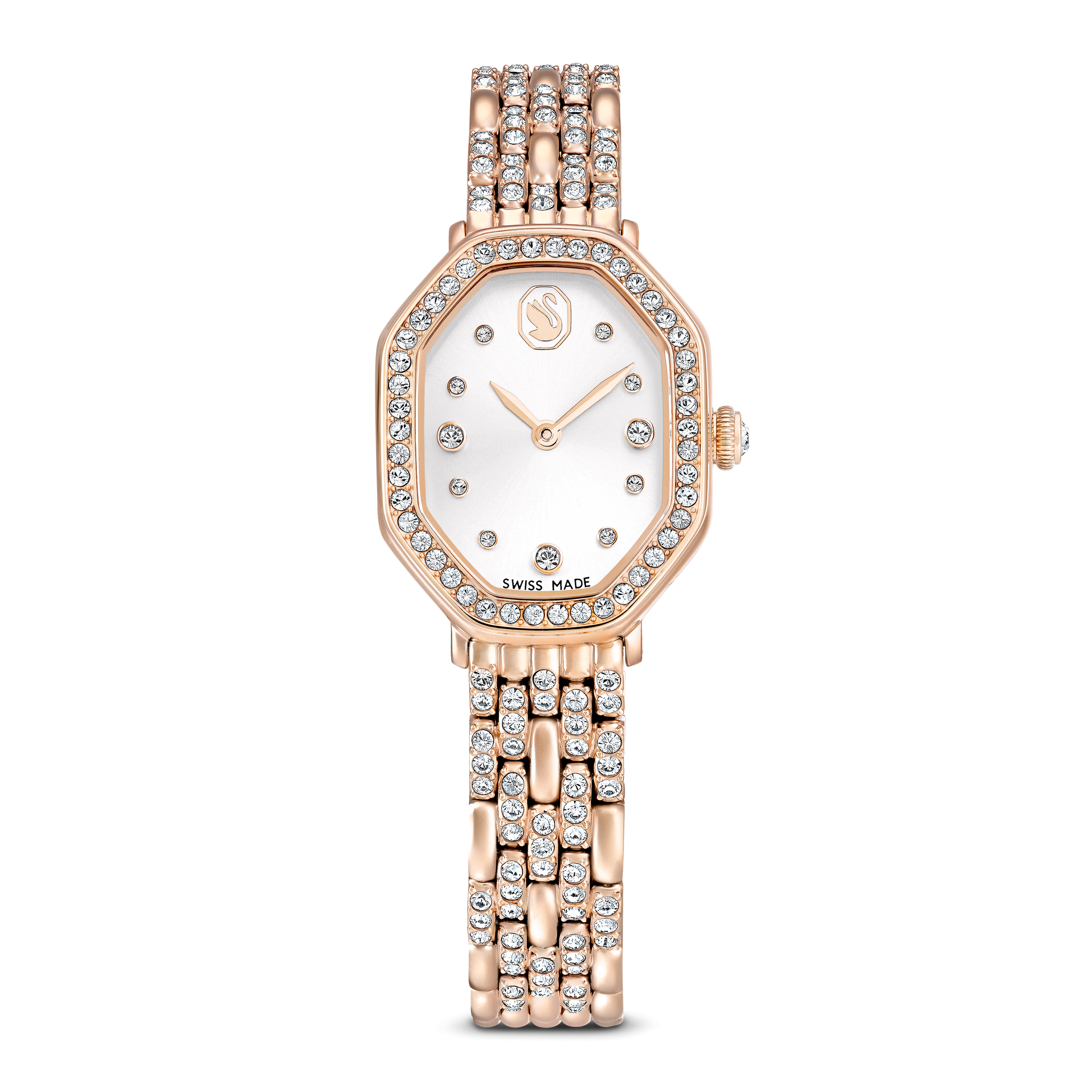 Dextera octagon watch, Swiss Made, Metal bracelet, Gold tone, Rose gold-tone finish 5715517