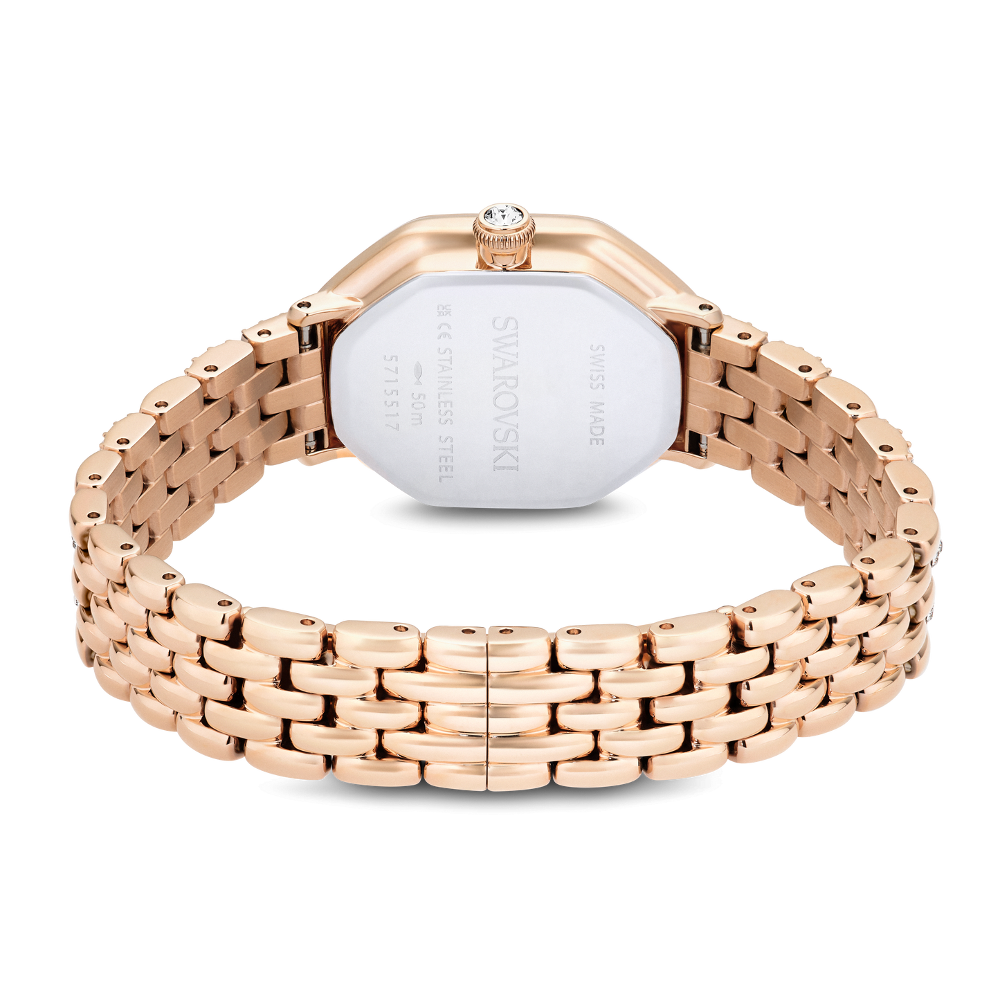 Dextera octagon watch, Swiss Made, Metal bracelet, Gold tone, Rose gold-tone finish 5715517