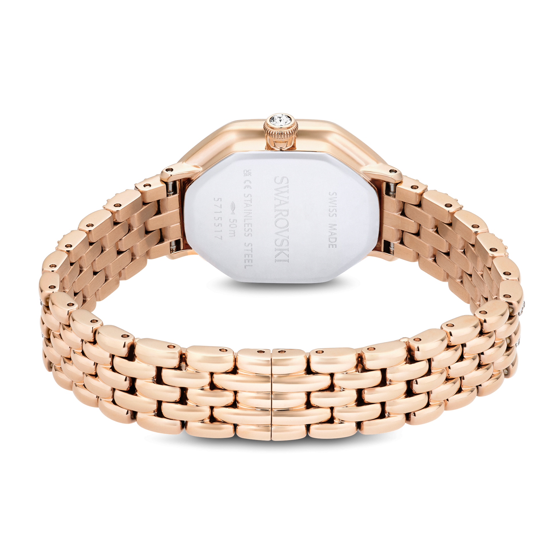 Dextera octagon watch, Swiss Made, Metal bracelet, Gold tone, Rose gold-tone finish 5715517