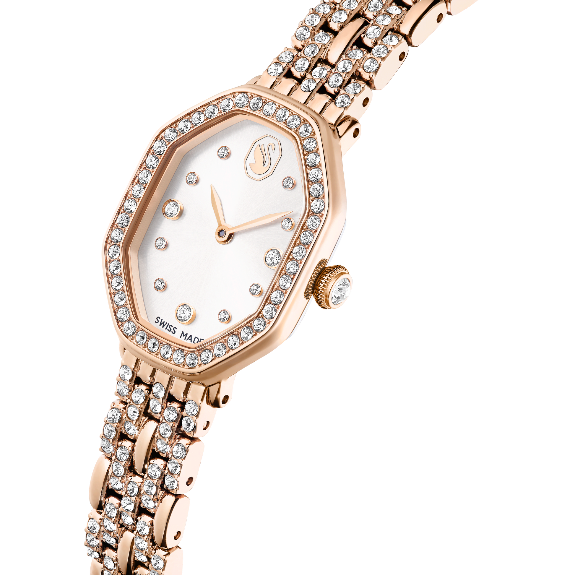 Dextera octagon watch, Swiss Made, Metal bracelet, Gold tone, Rose gold-tone finish 5715517