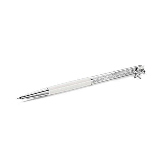 Crystalline ballpoint pen, White, White lacquered, Chrome plated 5717136