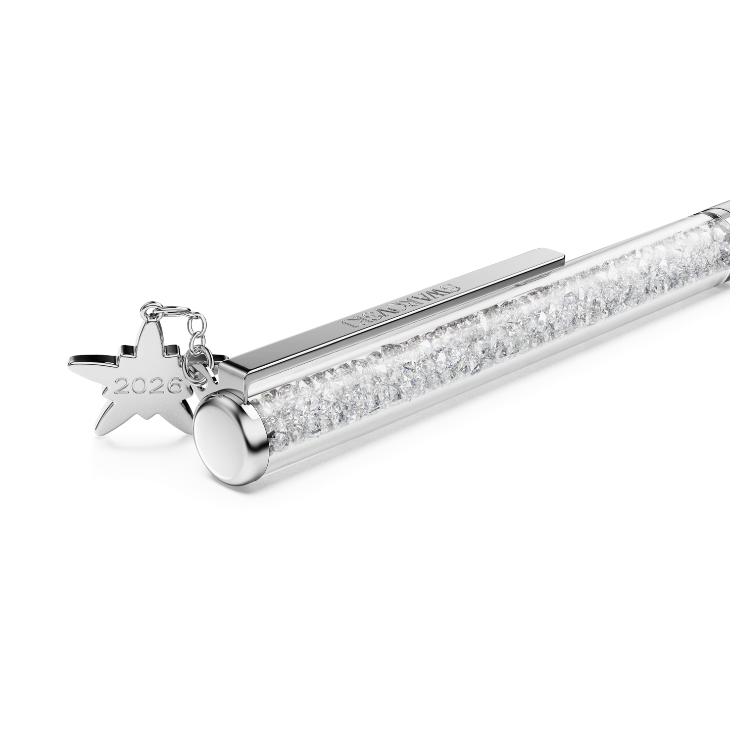 Crystalline ballpoint pen, White, White lacquered, Chrome plated 5717136