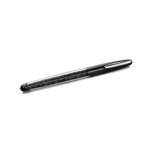 Crystalline rollerball pen, Black, Chrome plated 5717137