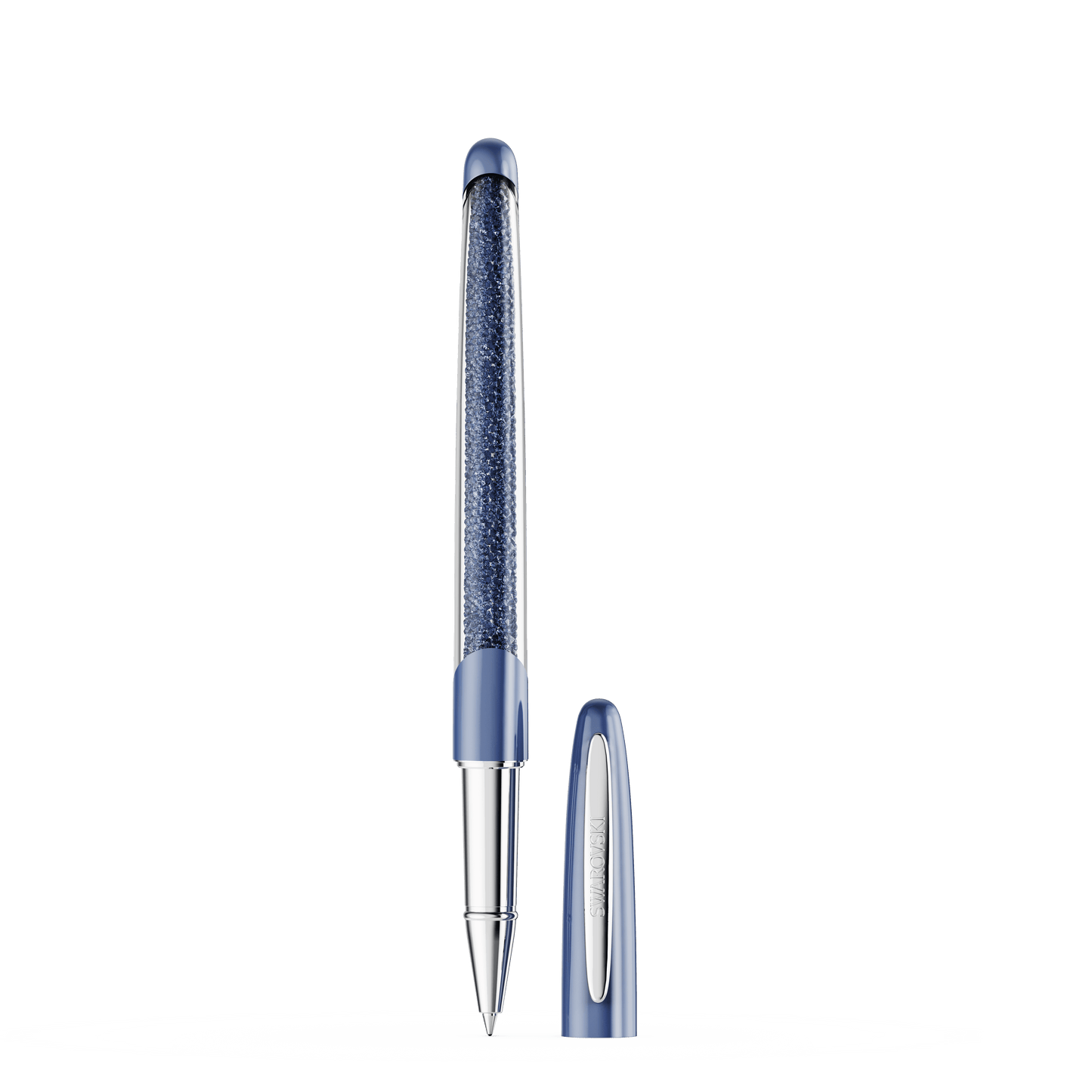 Crystalline rollerball pen, Blue, Chrome plated 5717138
