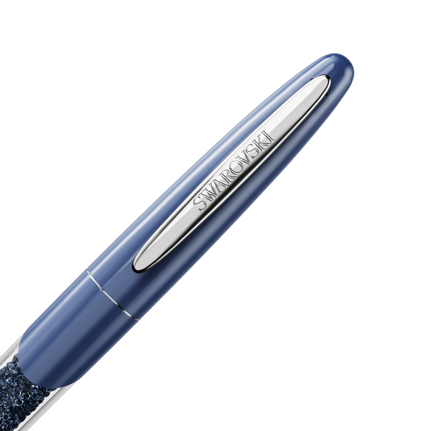 Crystalline rollerball pen, Blue, Chrome plated 5717138