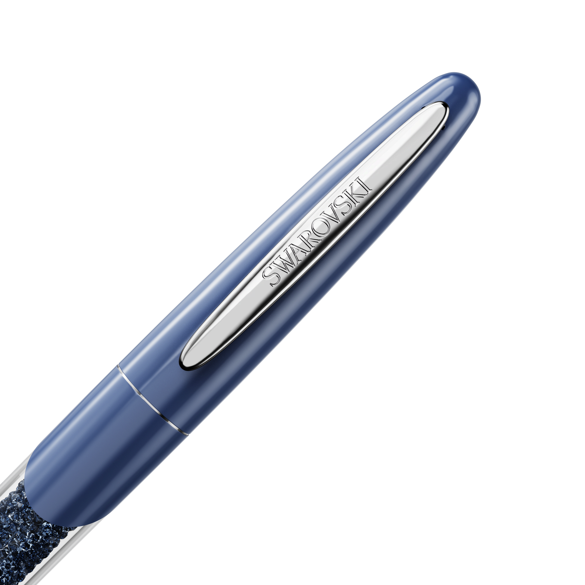 Crystalline rollerball pen, Blue, Chrome plated 5717138