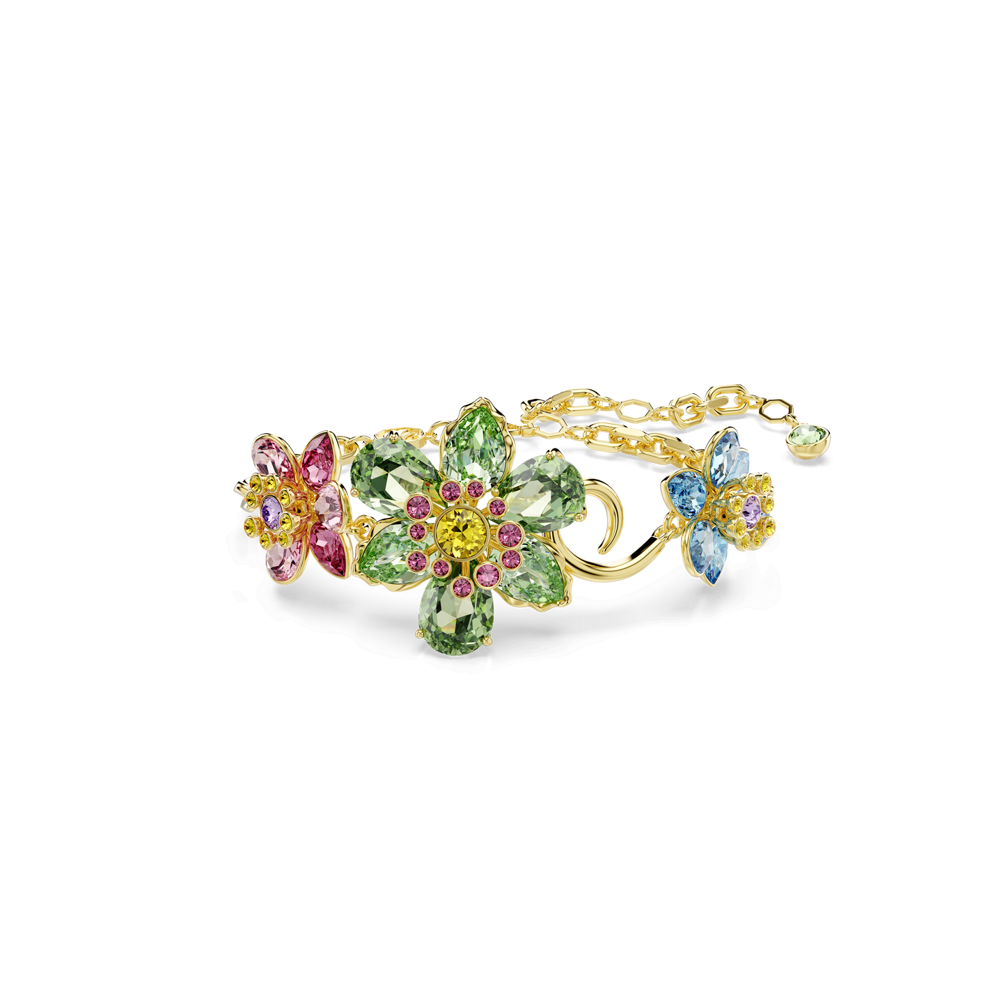 Idyllia bracelet, Mixed cuts, Flower, Multicolored, Gold-tone plated 5717156