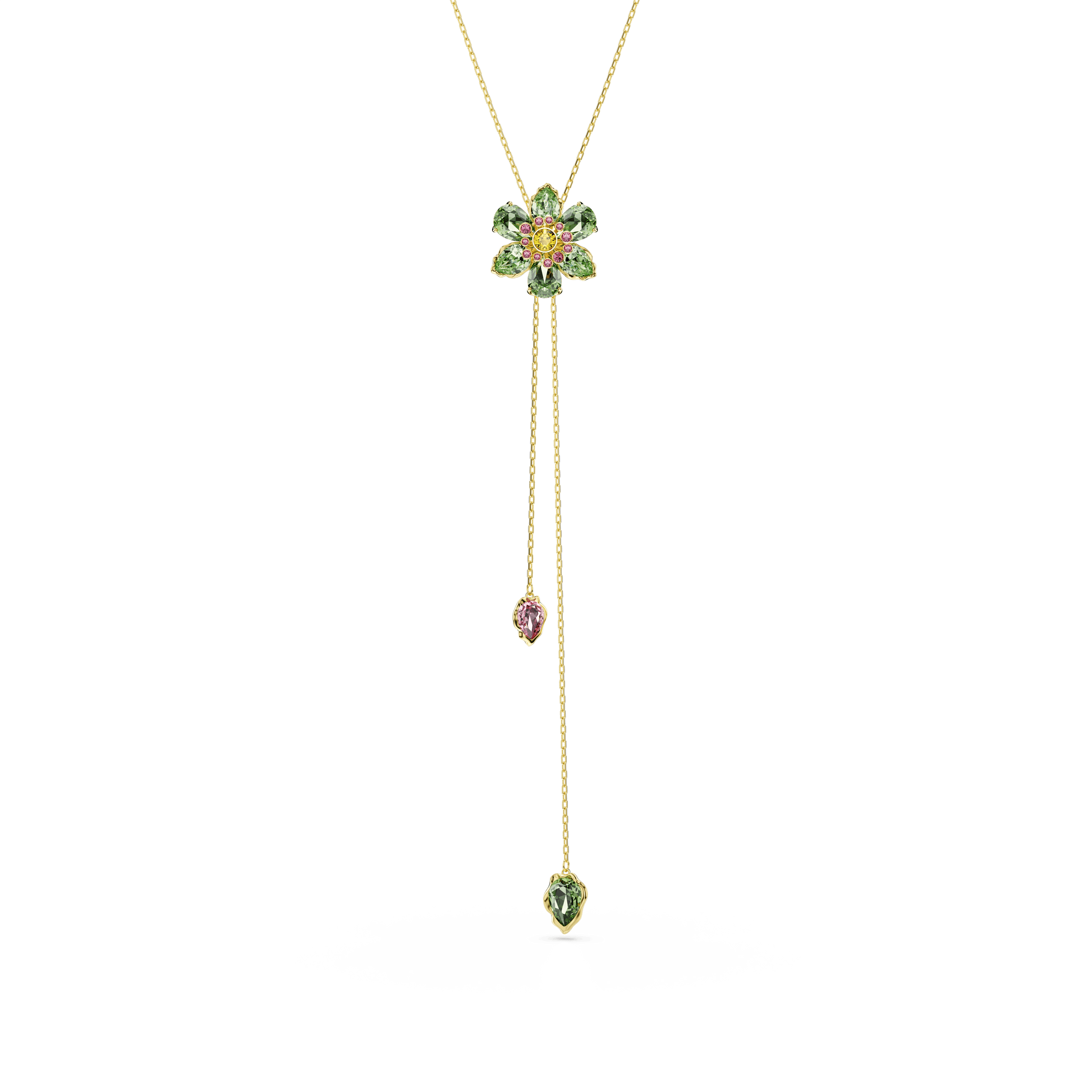 Idyllia Y pendant, Mixed cuts, Flower, Multicolored, Gold-tone plated 5717158