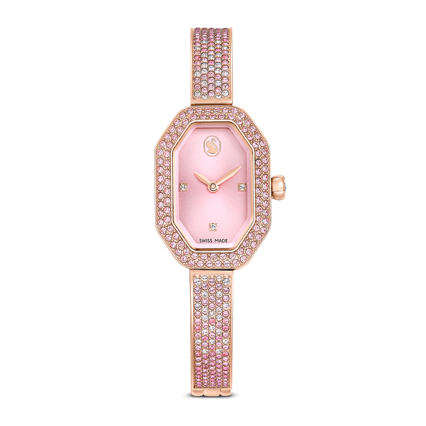 Dextera bangle watch, Swiss Made, Metal bracelet, Pink, Rose gold-tone plated 5717588