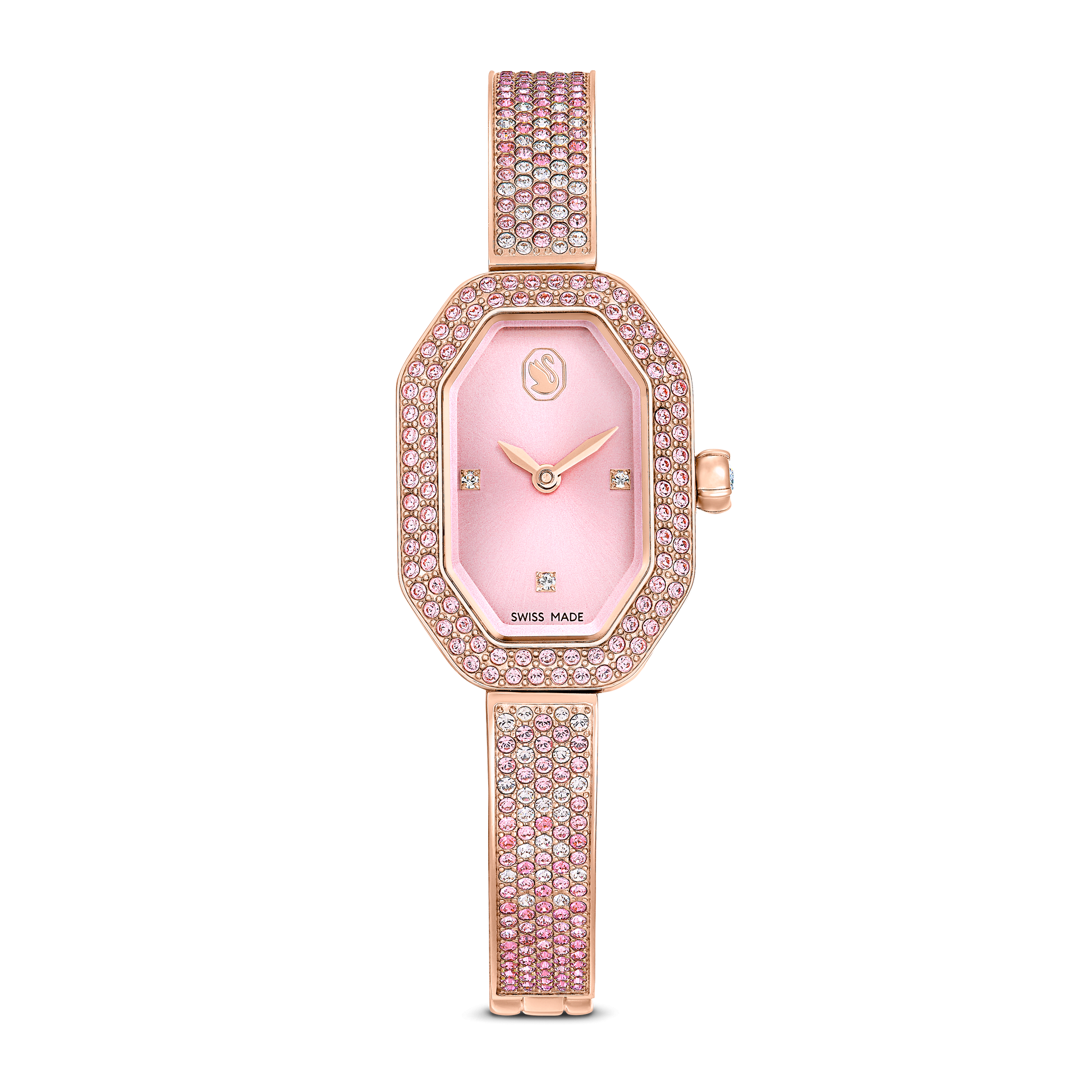 Dextera bangle watch, Swiss Made, Metal bracelet, Pink, Rose gold-tone plated 5717588