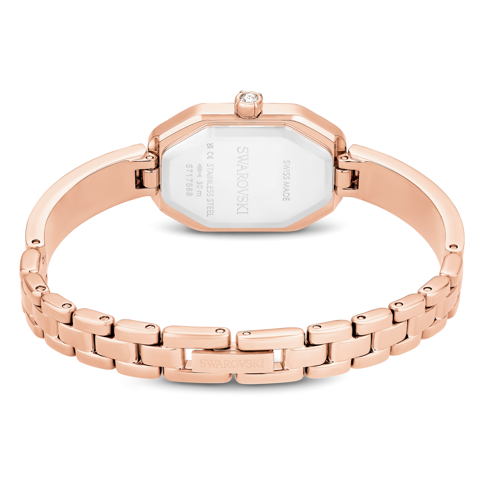 Dextera bangle watch, Swiss Made, Metal bracelet, Pink, Rose gold-tone plated 5717588