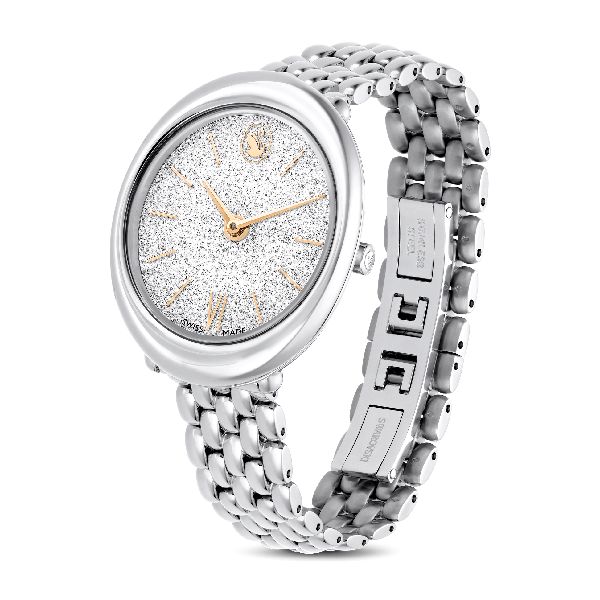 Imber bangle watch, Swiss Made, Metal bracelet, Silver tone, Stainless steel 5717590