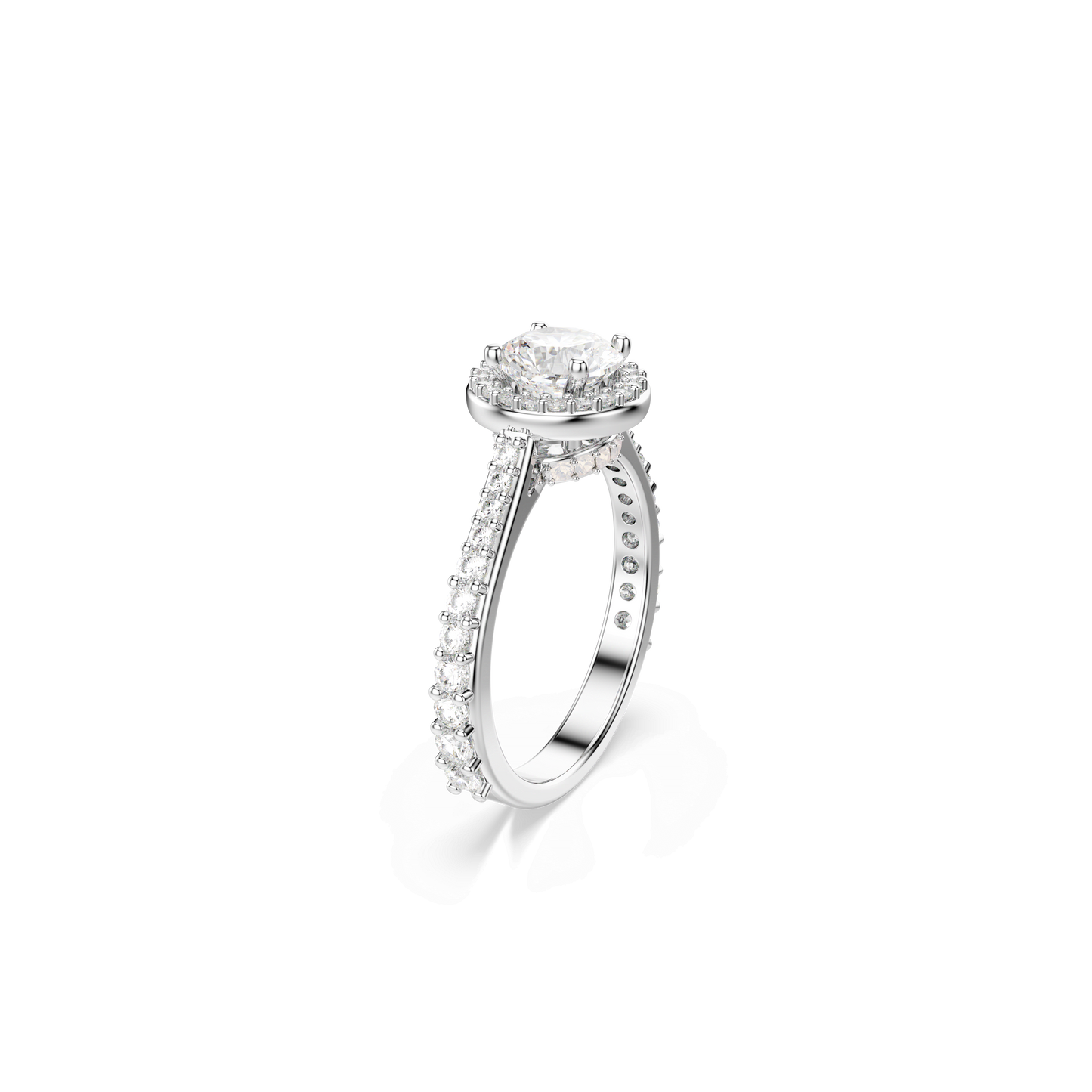 Una Angelic ring, Round cut, White, Silver-tone finish 5717928