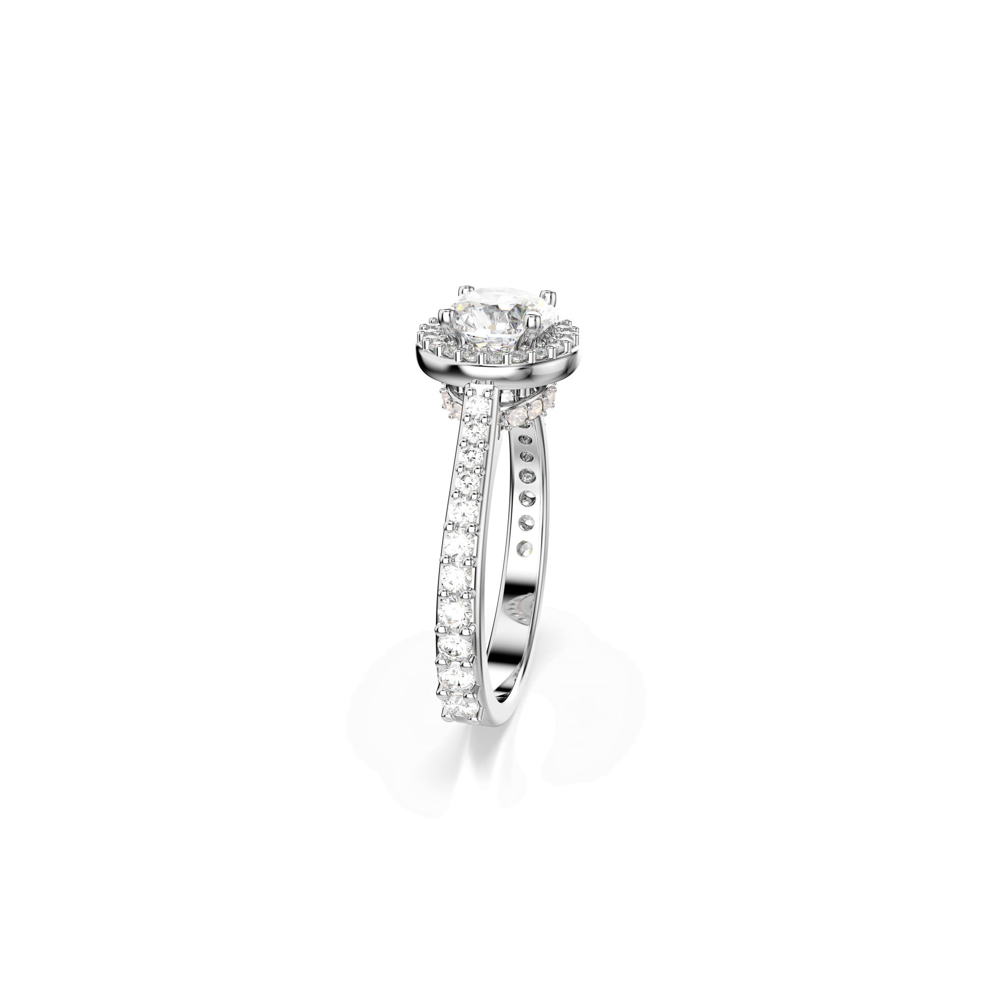 Una Angelic ring, Round cut, White, Silver-tone finish 5717928