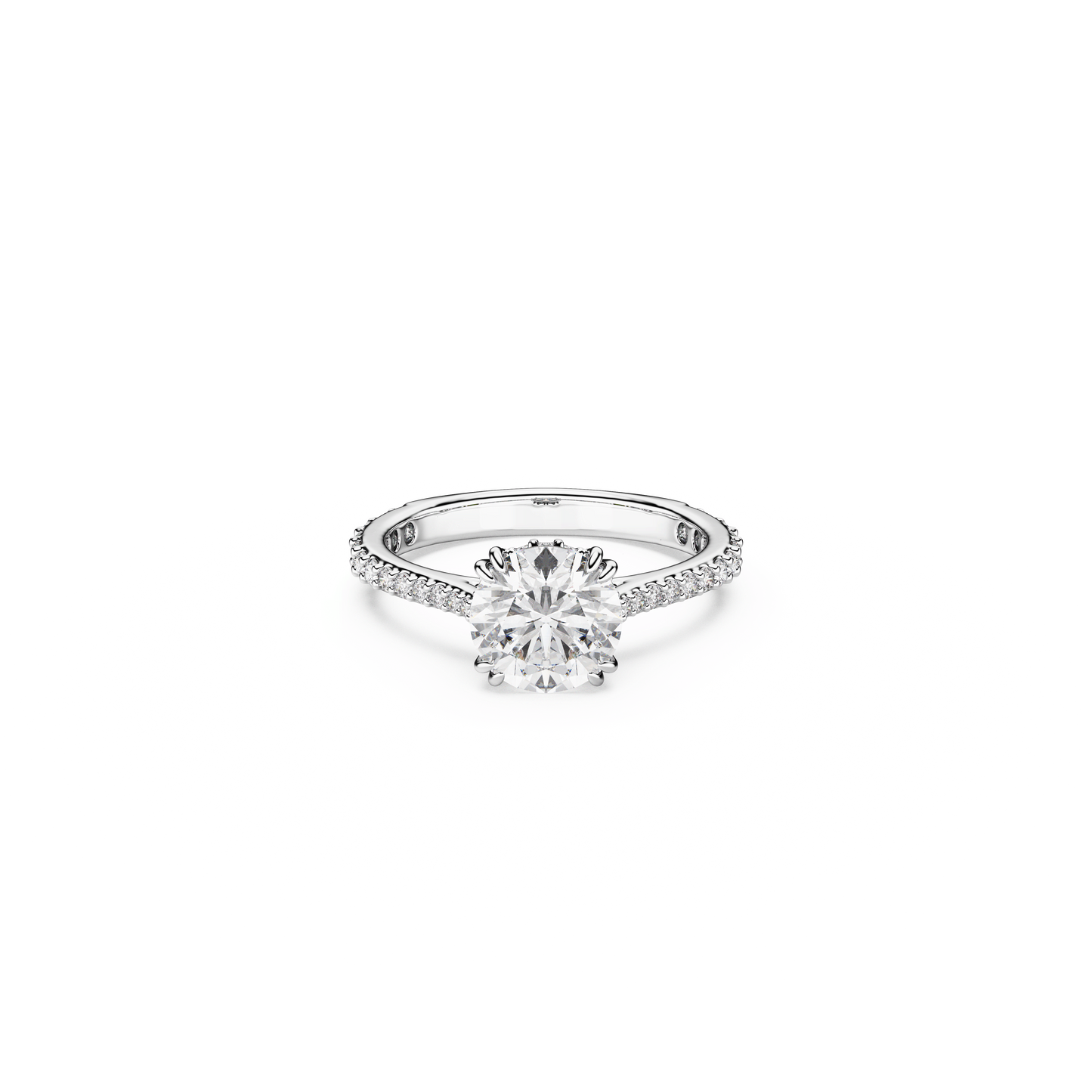 Stilla cocktail ring, Round cut, Pavé, White, Silver-tone finish 5717932