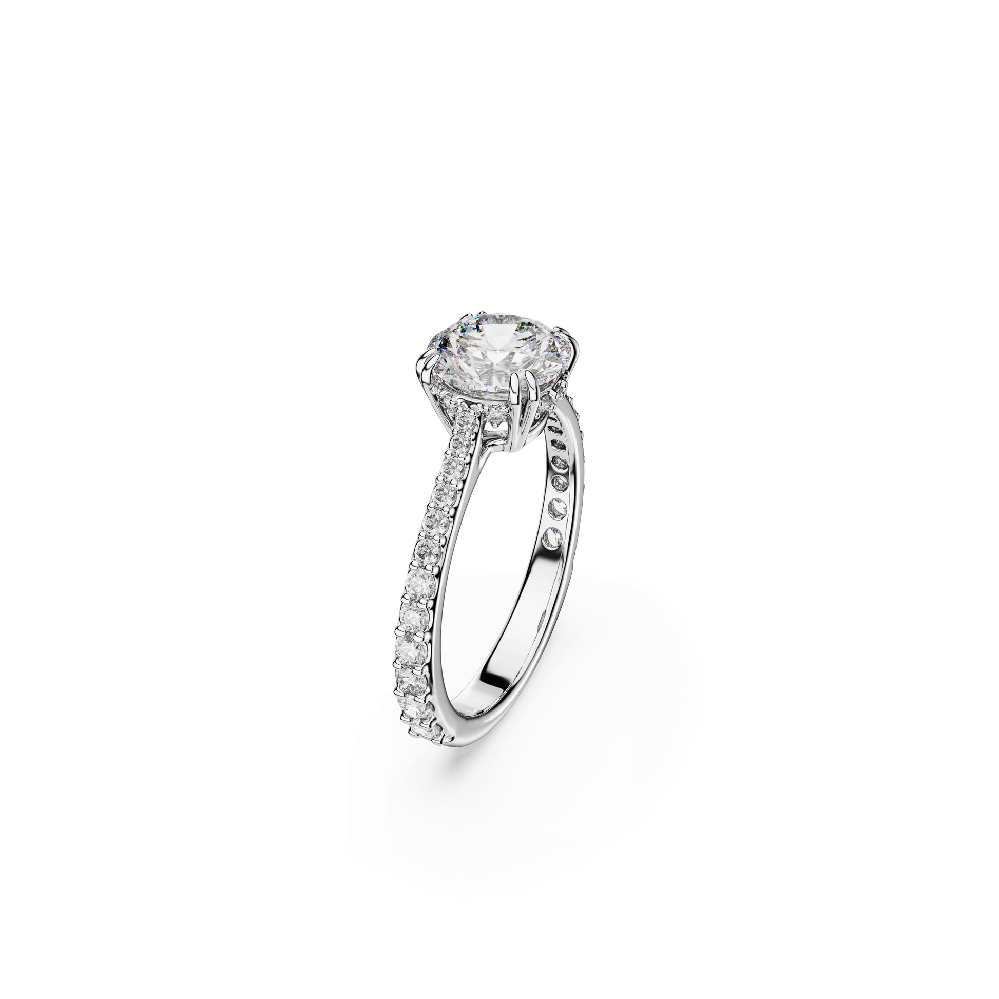 Stilla cocktail ring, Round cut, Pavé, White, Silver-tone finish 5717932