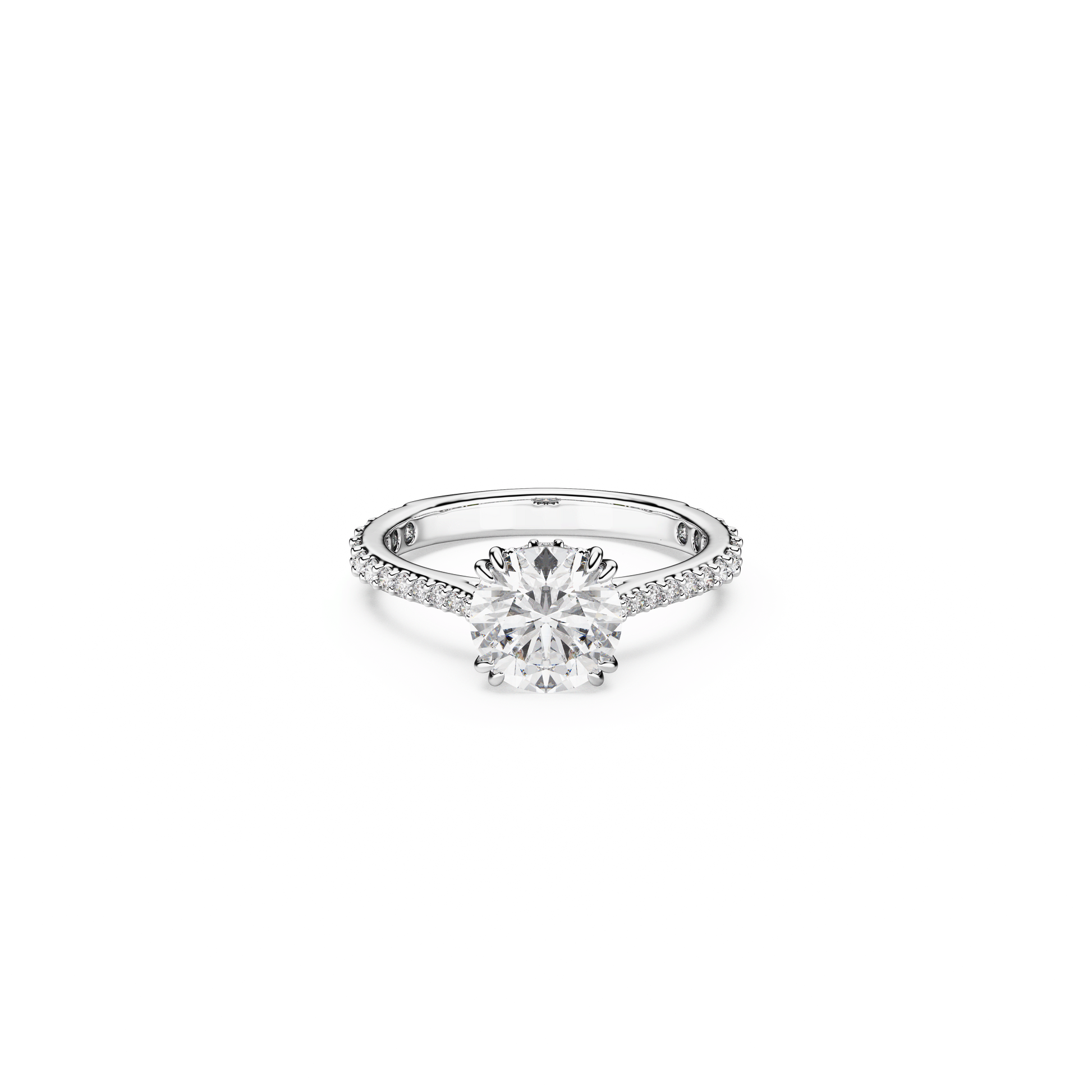 Stilla cocktail ring, Round cut, Pavé, White, Silver-tone finish 5717934
