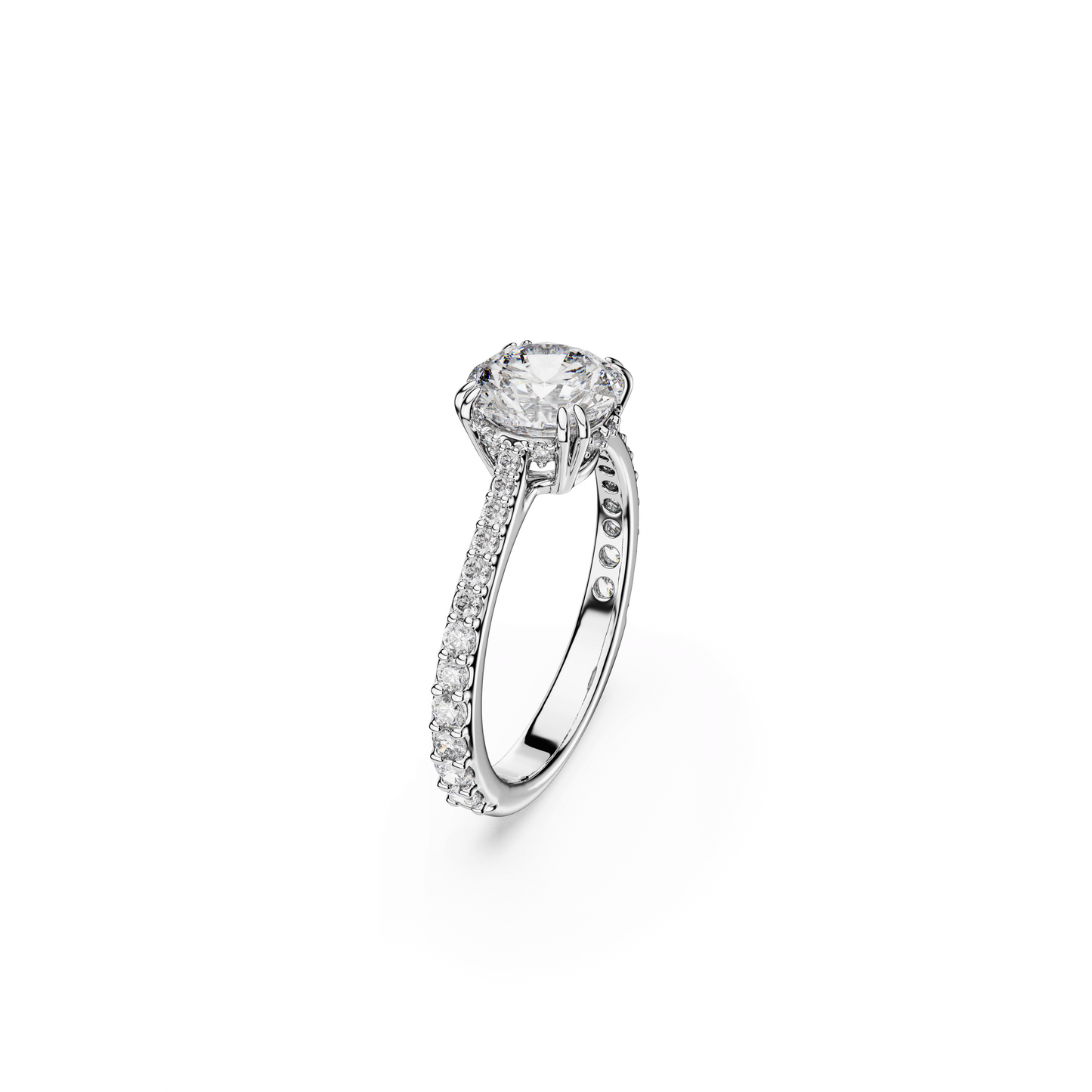 Stilla cocktail ring, Round cut, Pavé, White, Silver-tone finish 5717934