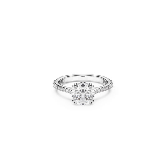 Stilla cocktail ring, Round cut, Pavé, White, Silver-tone finish 5717936