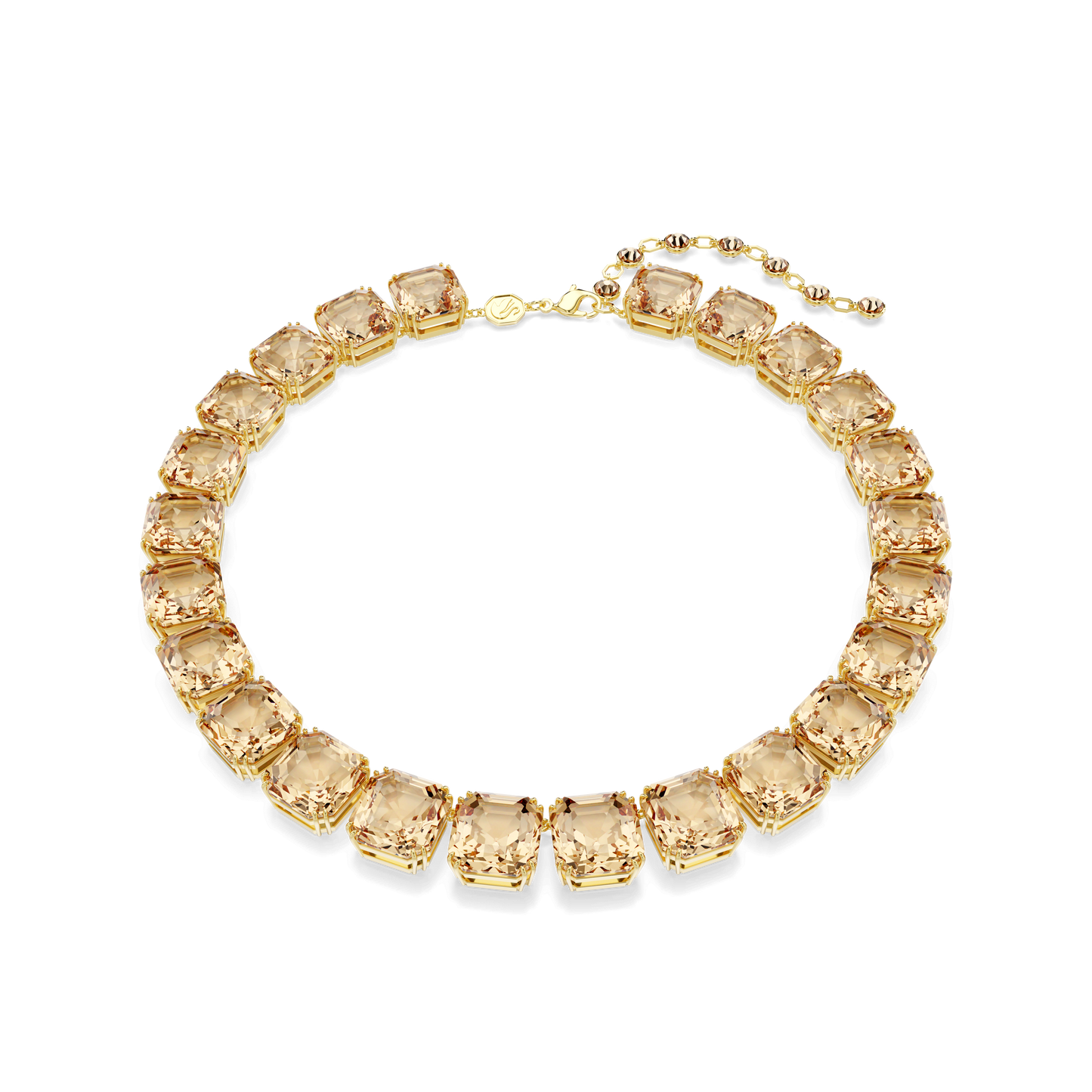Millenia necklace, Octagon cut, Caramel, Gold-tone plated 5718357