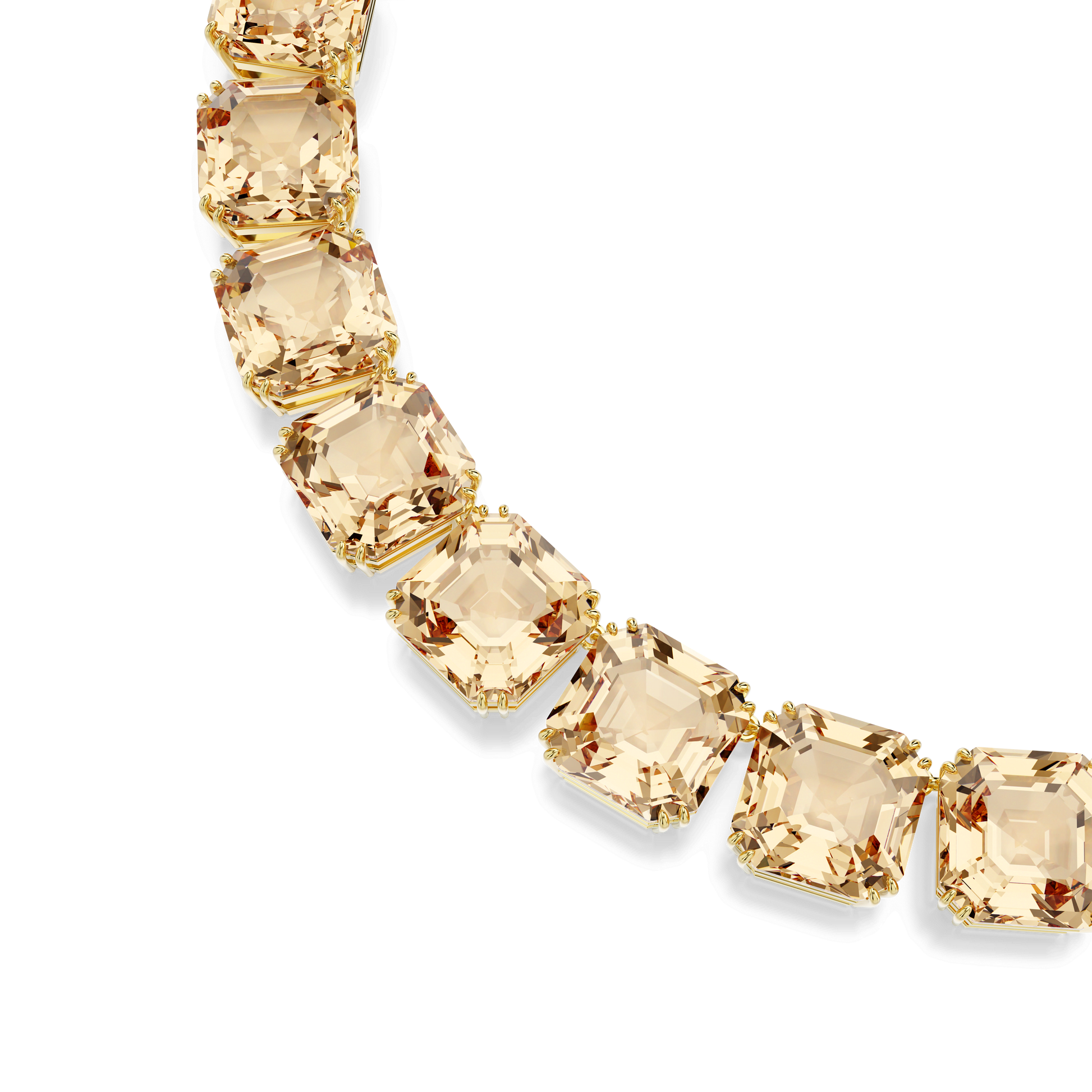 Millenia necklace, Octagon cut, Caramel, Gold-tone plated 5718357