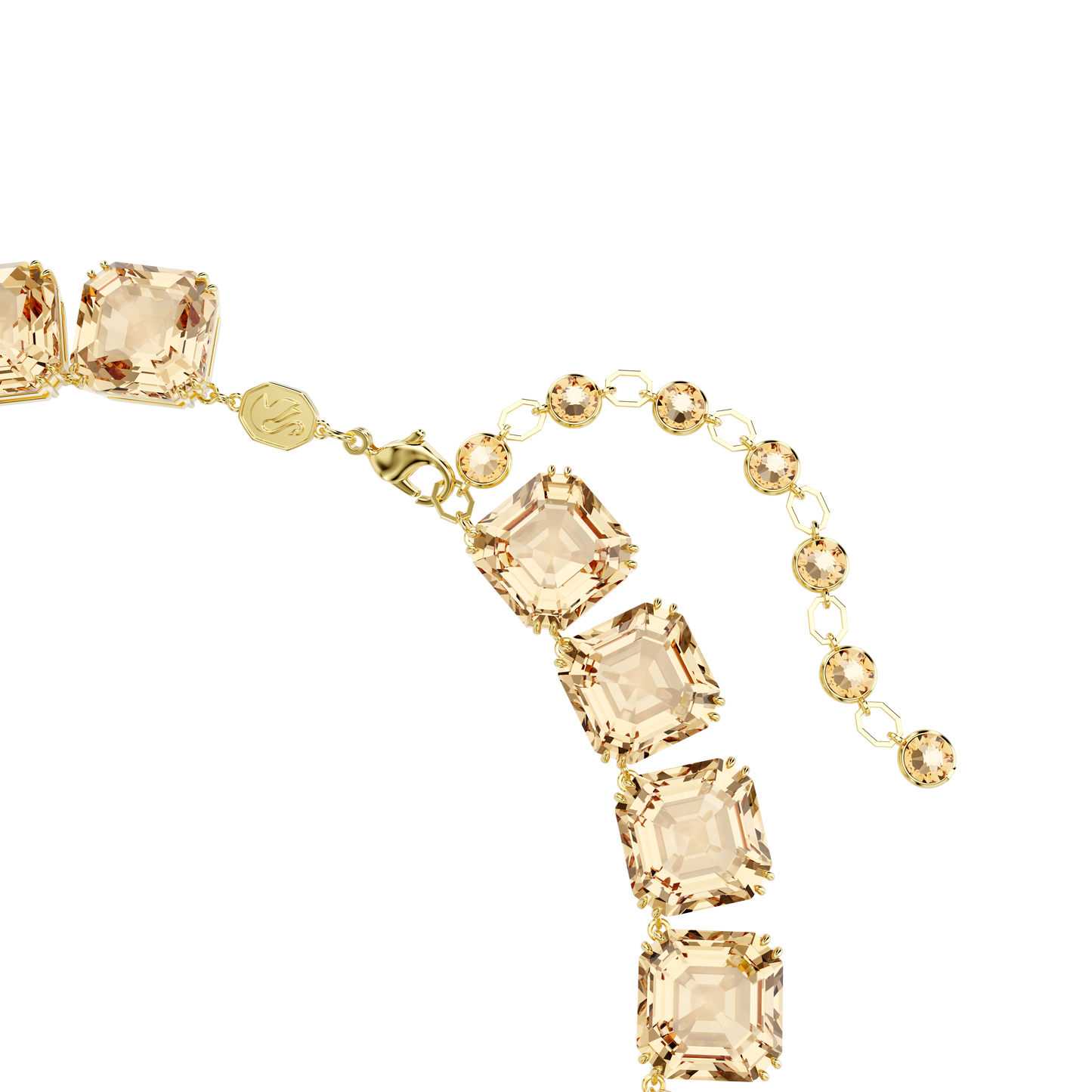 Millenia necklace, Octagon cut, Caramel, Gold-tone plated 5718357
