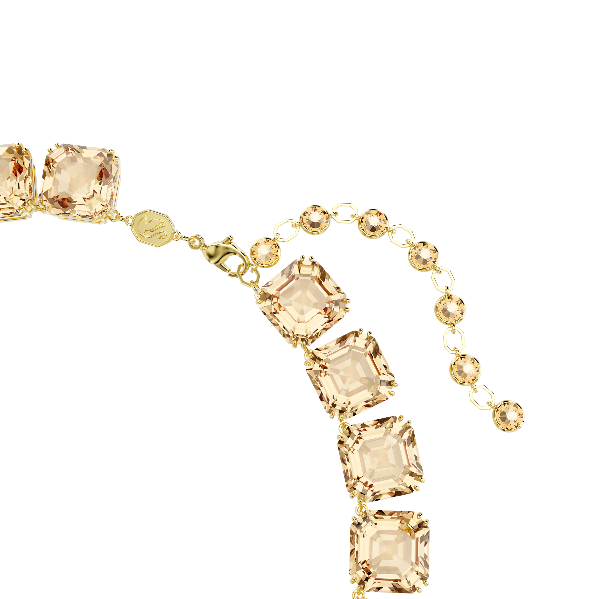 Millenia necklace, Octagon cut, Caramel, Gold-tone plated 5718357