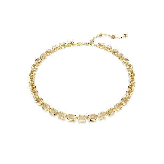 Millenia necklace, Octagon cut, Yellow, Gold-tone plated 5718674