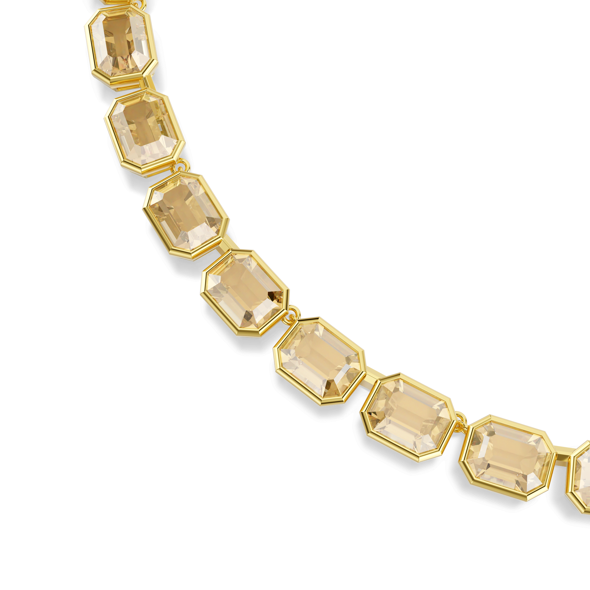 Millenia necklace, Octagon cut, Yellow, Gold-tone plated 5718674