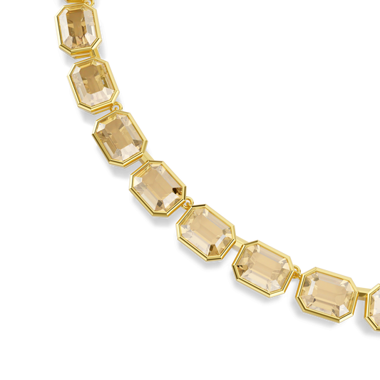 Millenia necklace, Octagon cut, Yellow, Gold-tone plated 5718674