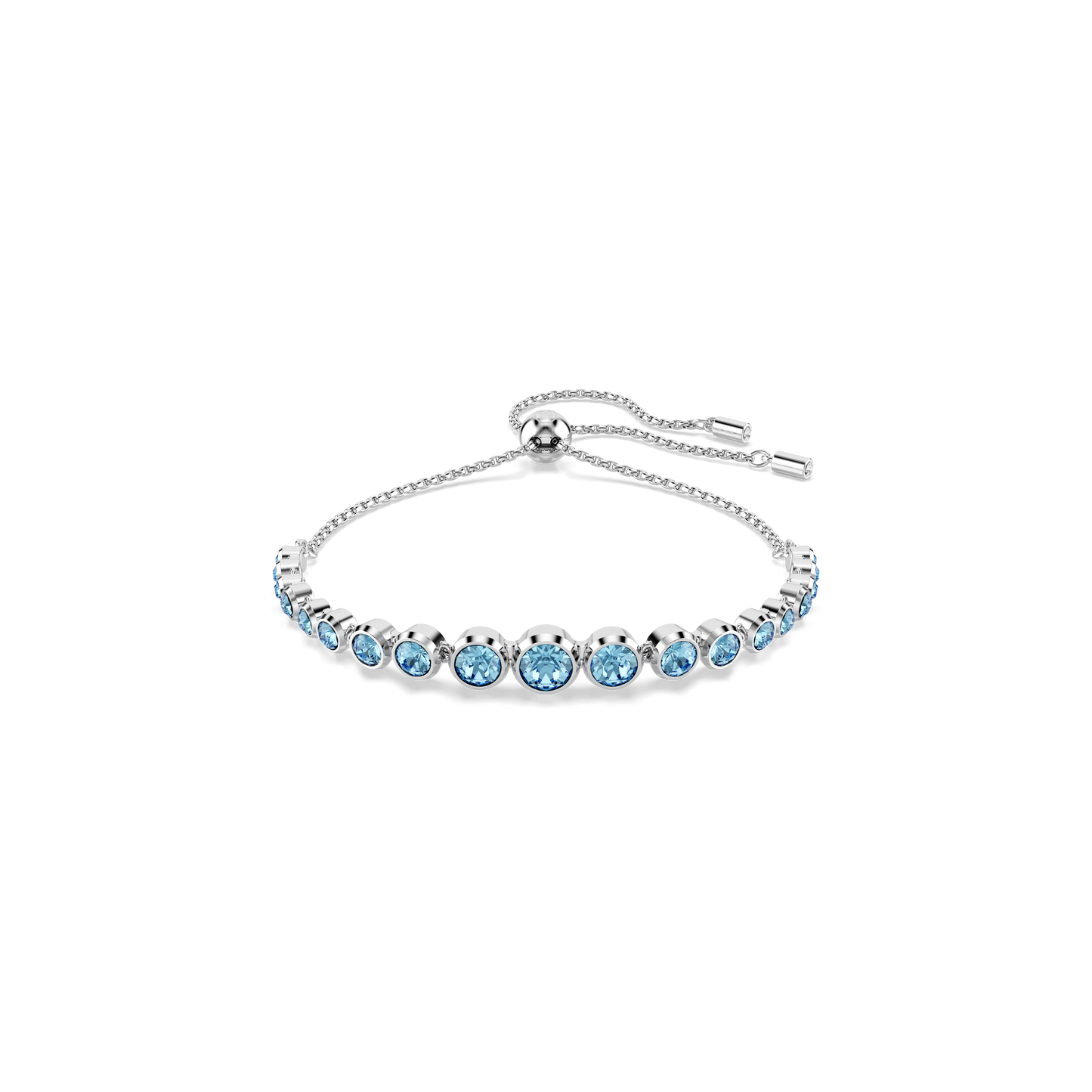 Imber bracelet, Mixed round cuts, Blue, Rhodium plated 5719282