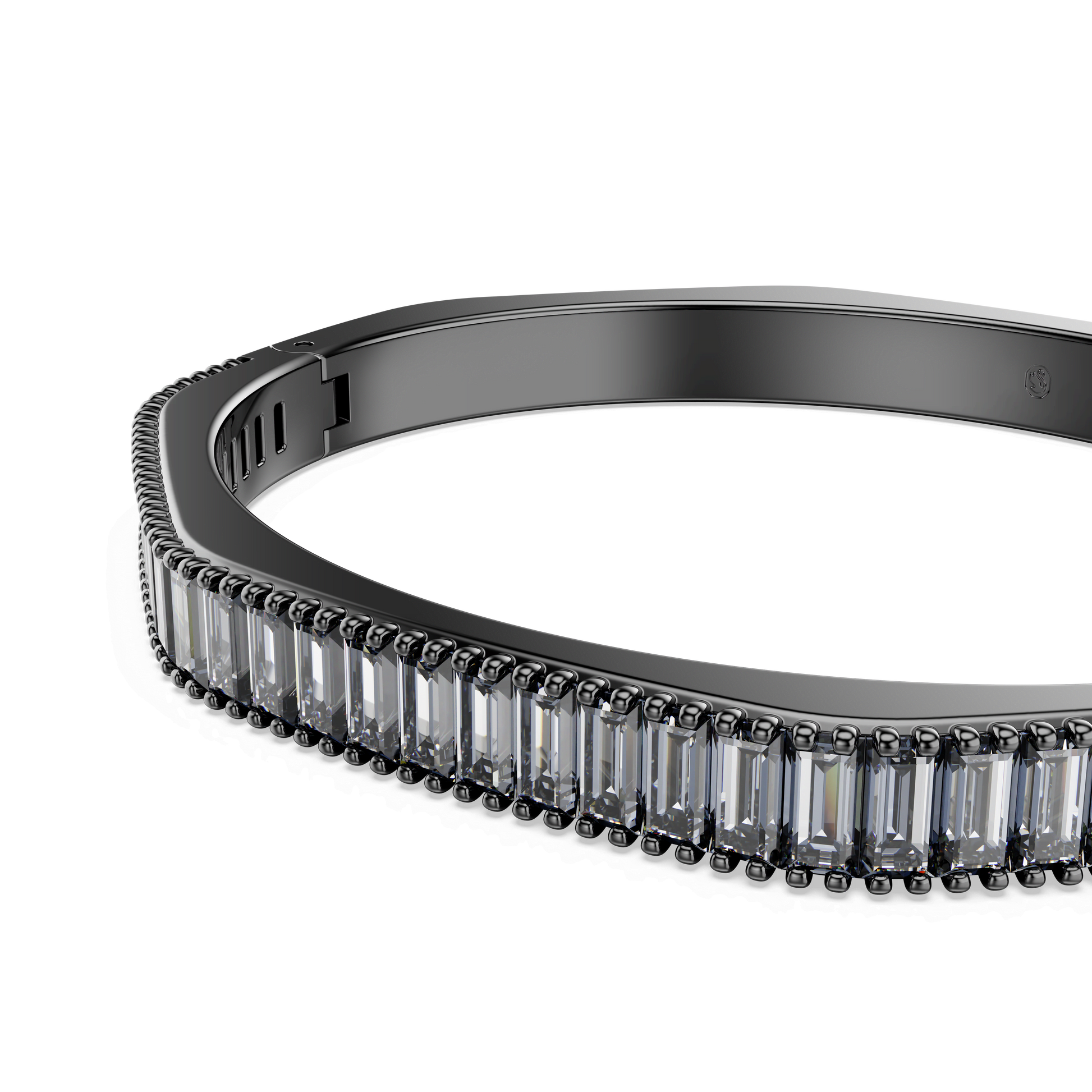 Matrix bangle, Baguette cut, Octagon shape, Gray, Ruthenium plated 5720365