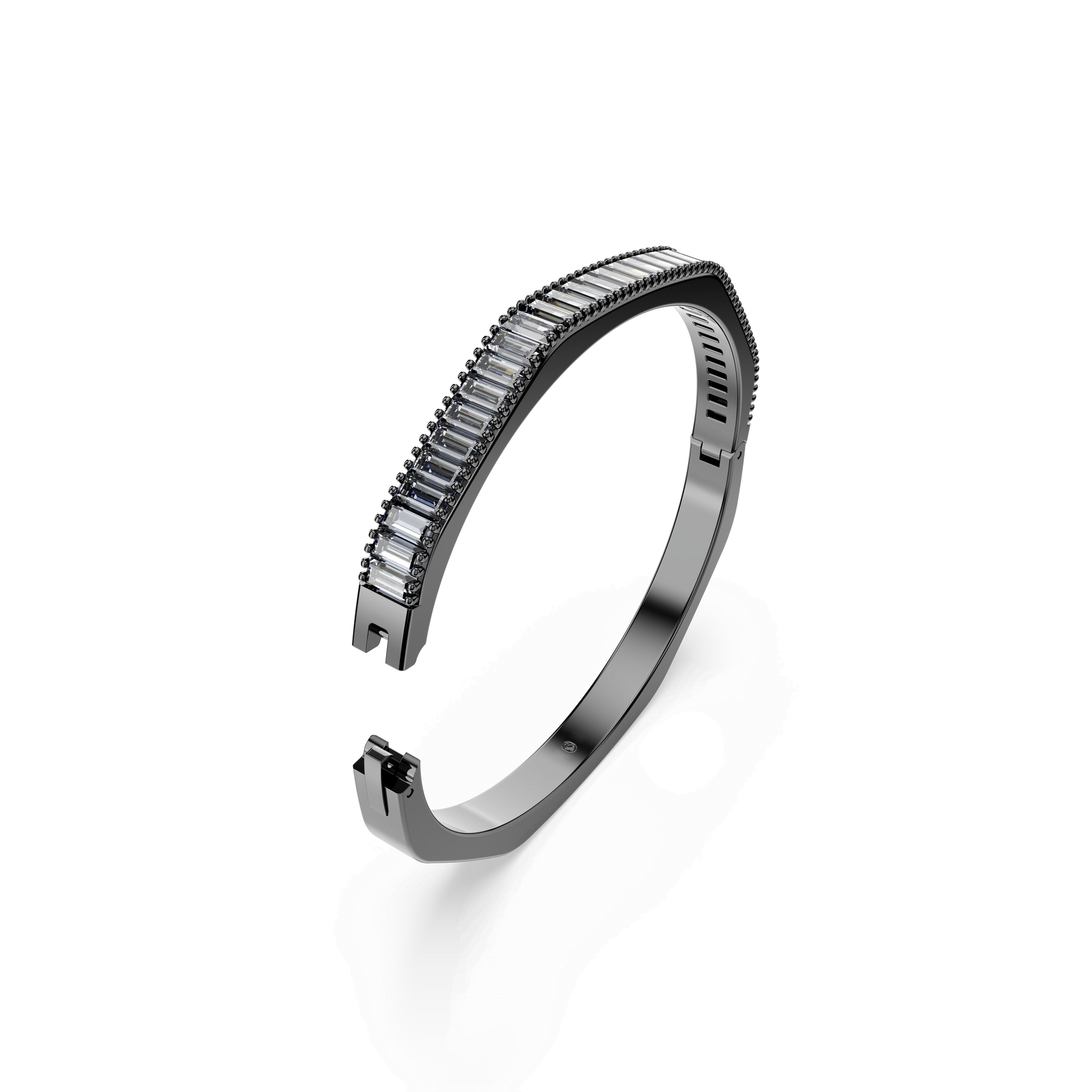 Matrix bangle, Baguette cut, Octagon shape, Gray, Ruthenium plated 5720366
