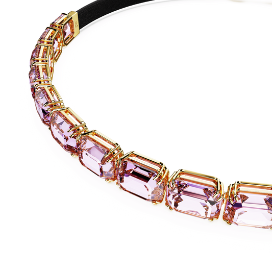 Millenia choker, Octagon cut, Purple, Gold-tone plated 5720486