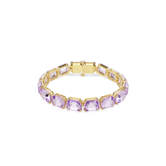 Millenia bracelet, Octagon cut, Purple, Gold-tone plated 5720487