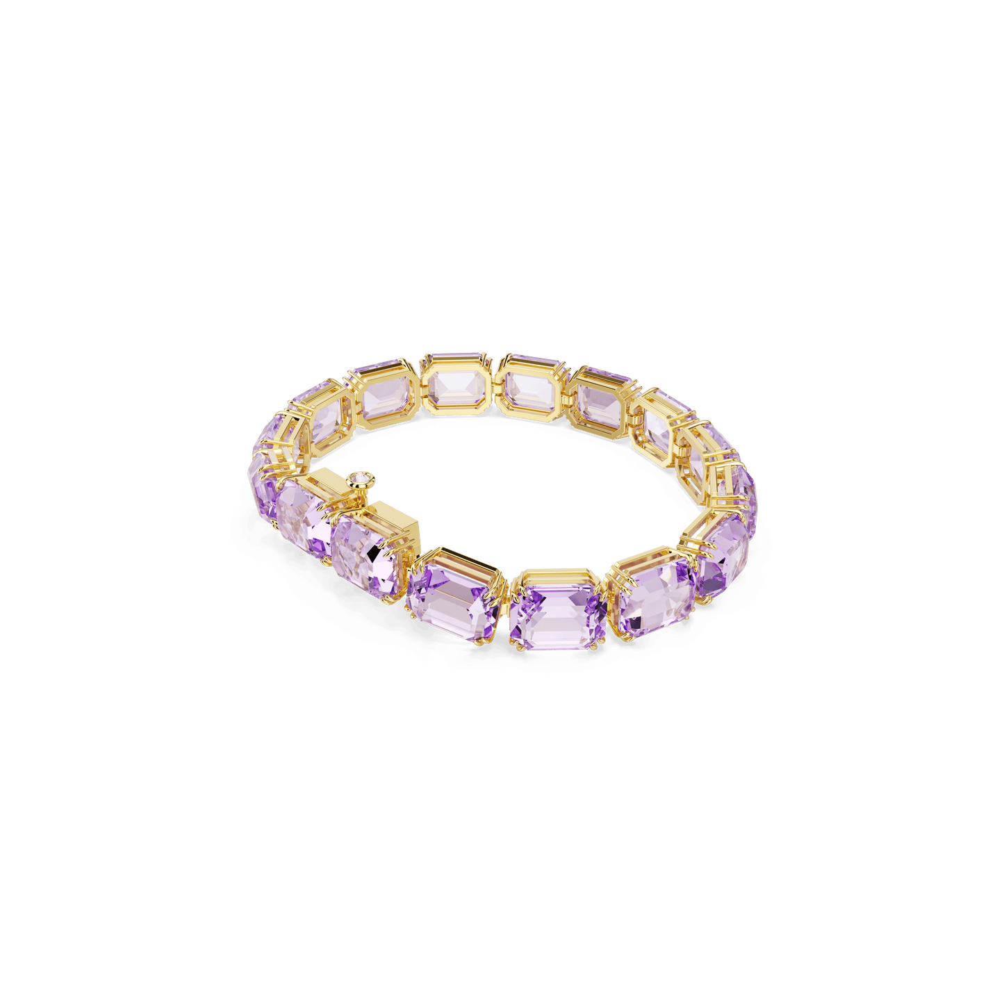 Millenia bracelet, Octagon cut, Purple, Gold-tone plated 5720487
