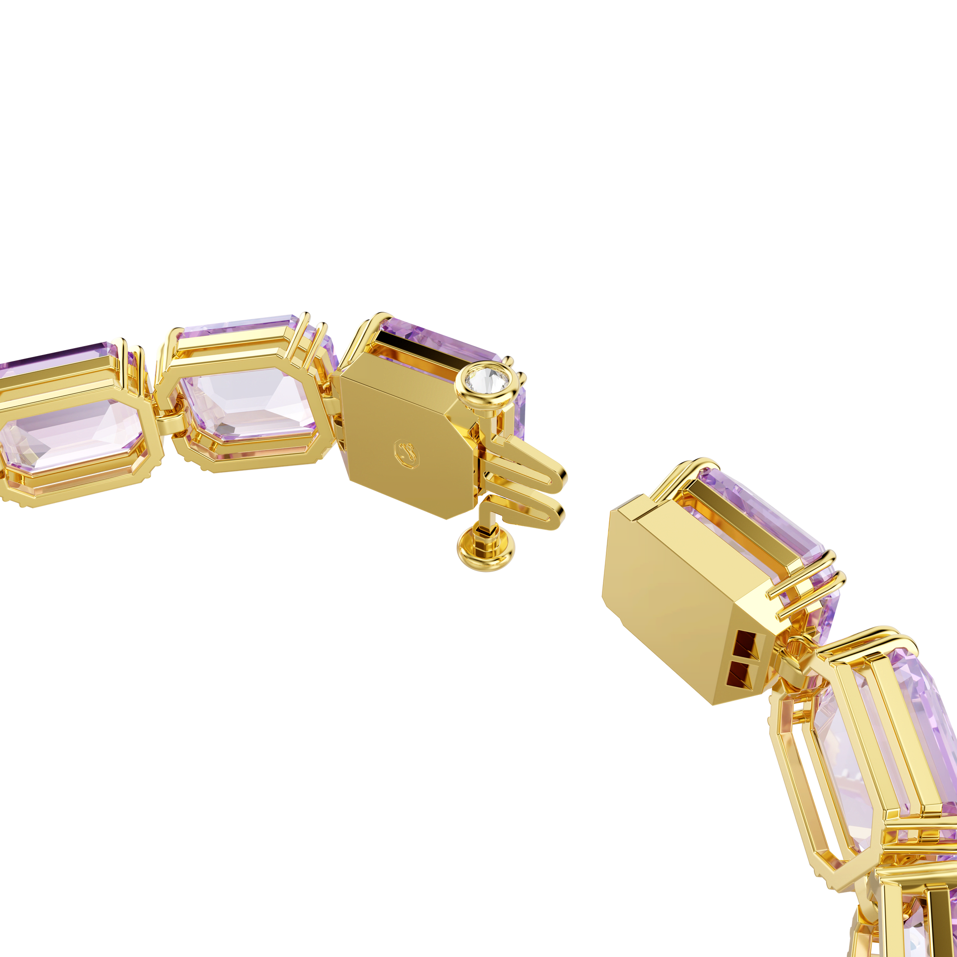 Millenia bracelet, Octagon cut, Purple, Gold-tone plated 5720487