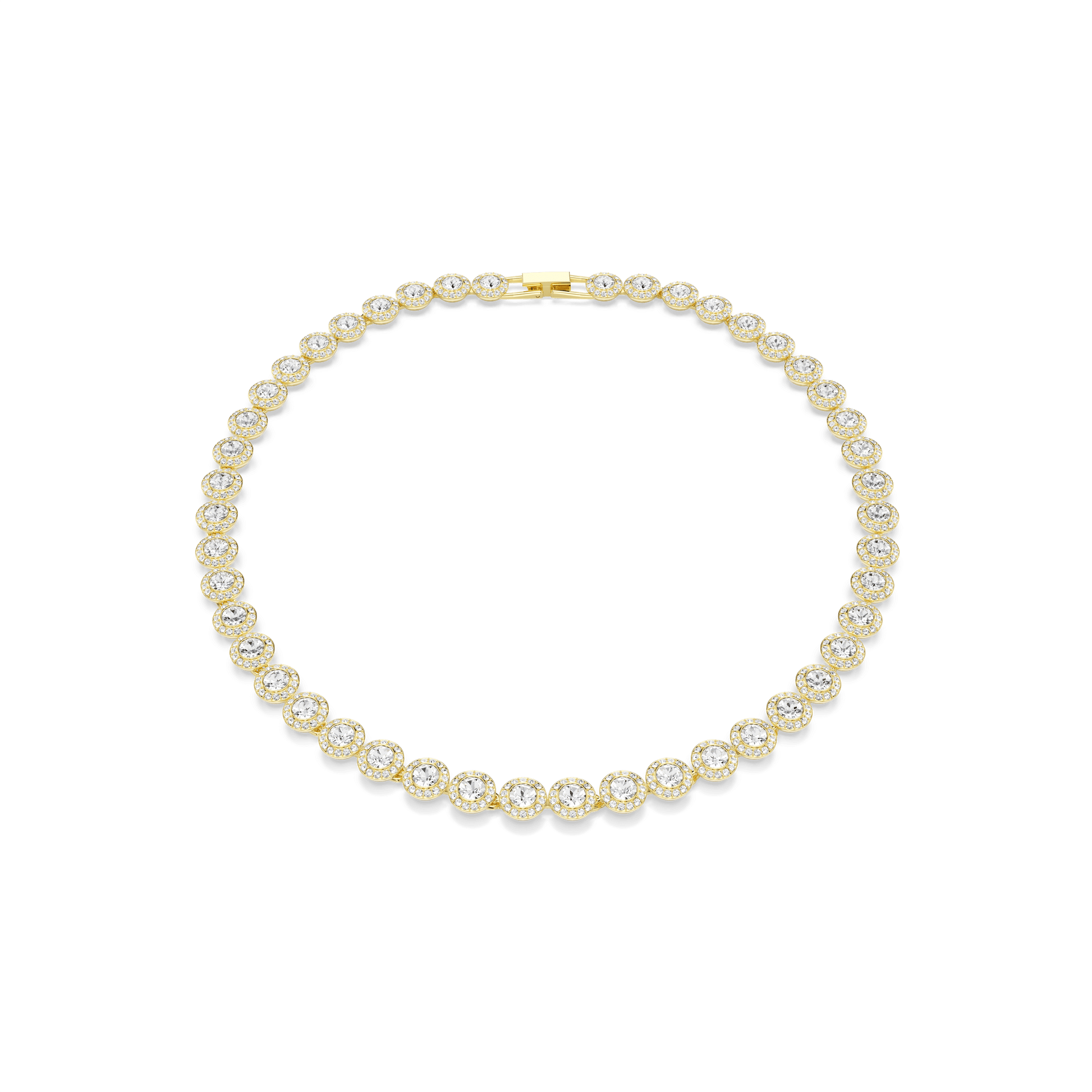 Una Angelic necklace, Round cut, White, Gold-tone plated 5720505